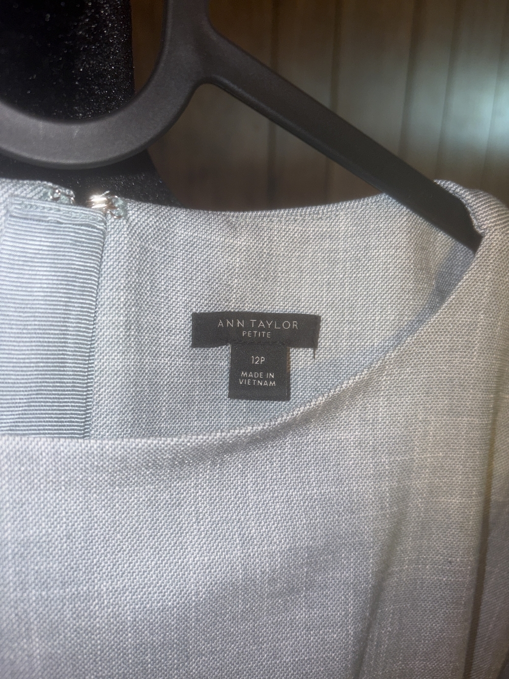 Ann Taylor Petite Light Gray Textured Dress
